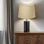 14" Light Wheat Rounded Empire Slanted Linen Lampshade