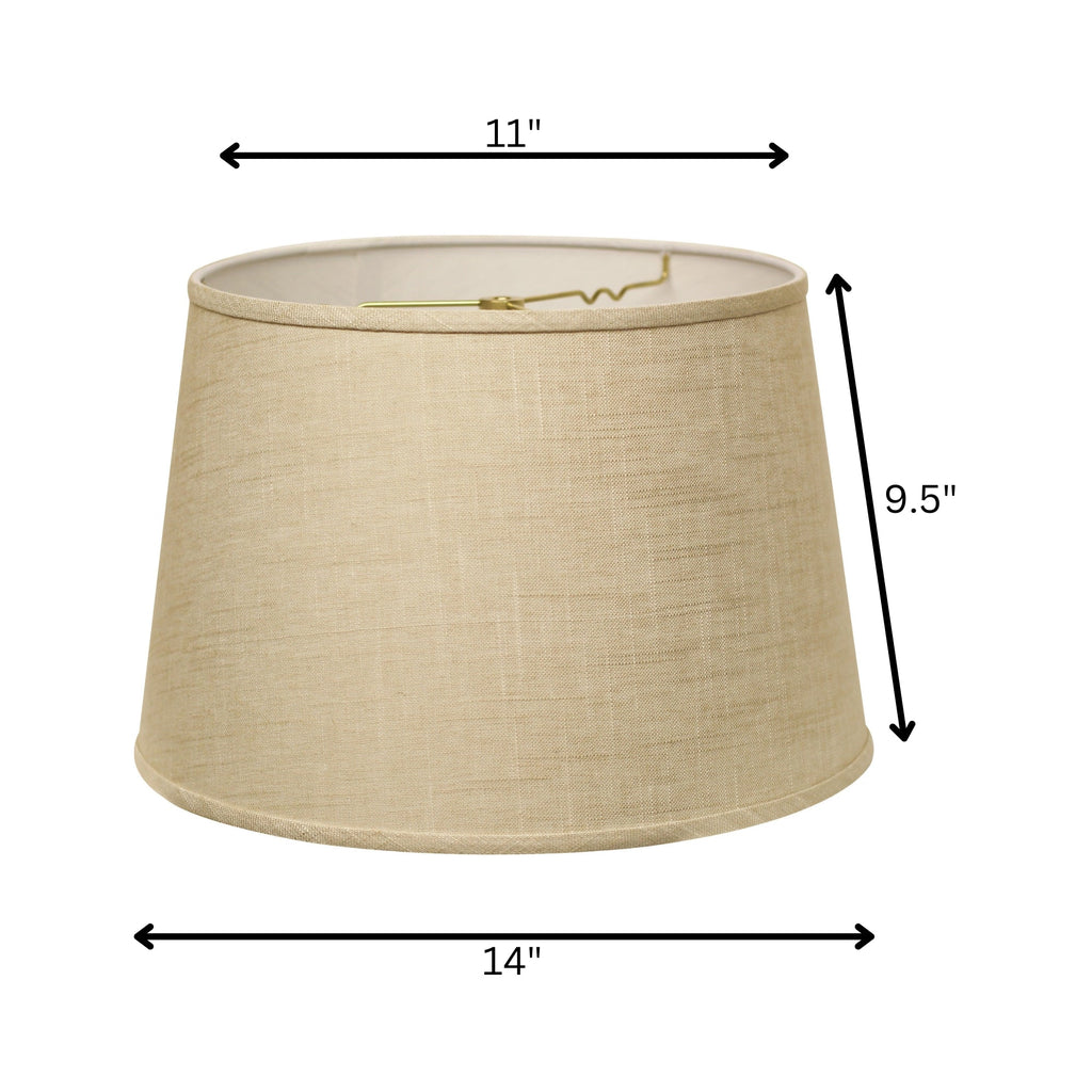 14" Light Wheat Rounded Empire Slanted Linen Lampshade