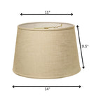 14" Light Wheat Rounded Empire Slanted Linen Lampshade