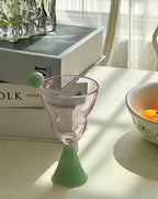 Hand Blown Bonbon Martini Glasses - Unique Whimsical Eclectic Coloured