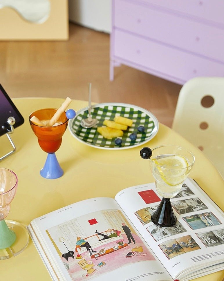 Hand Blown Bonbon Martini Glasses - Unique Whimsical Eclectic Coloured