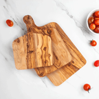 Handcrafted Olive Wood Rectangle Cutting Board with Handle
