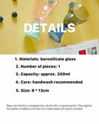 Hand Blown Bonbon Martini Glasses - Unique Whimsical Eclectic Coloured