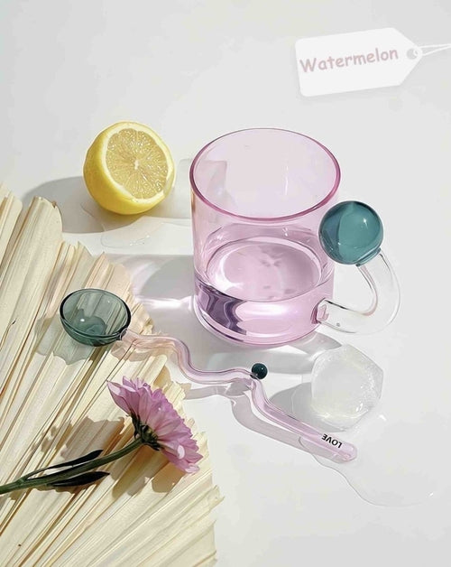 Hand Blown Lollipop Mugs - Whimsical Eclectic Dopamine Drinking