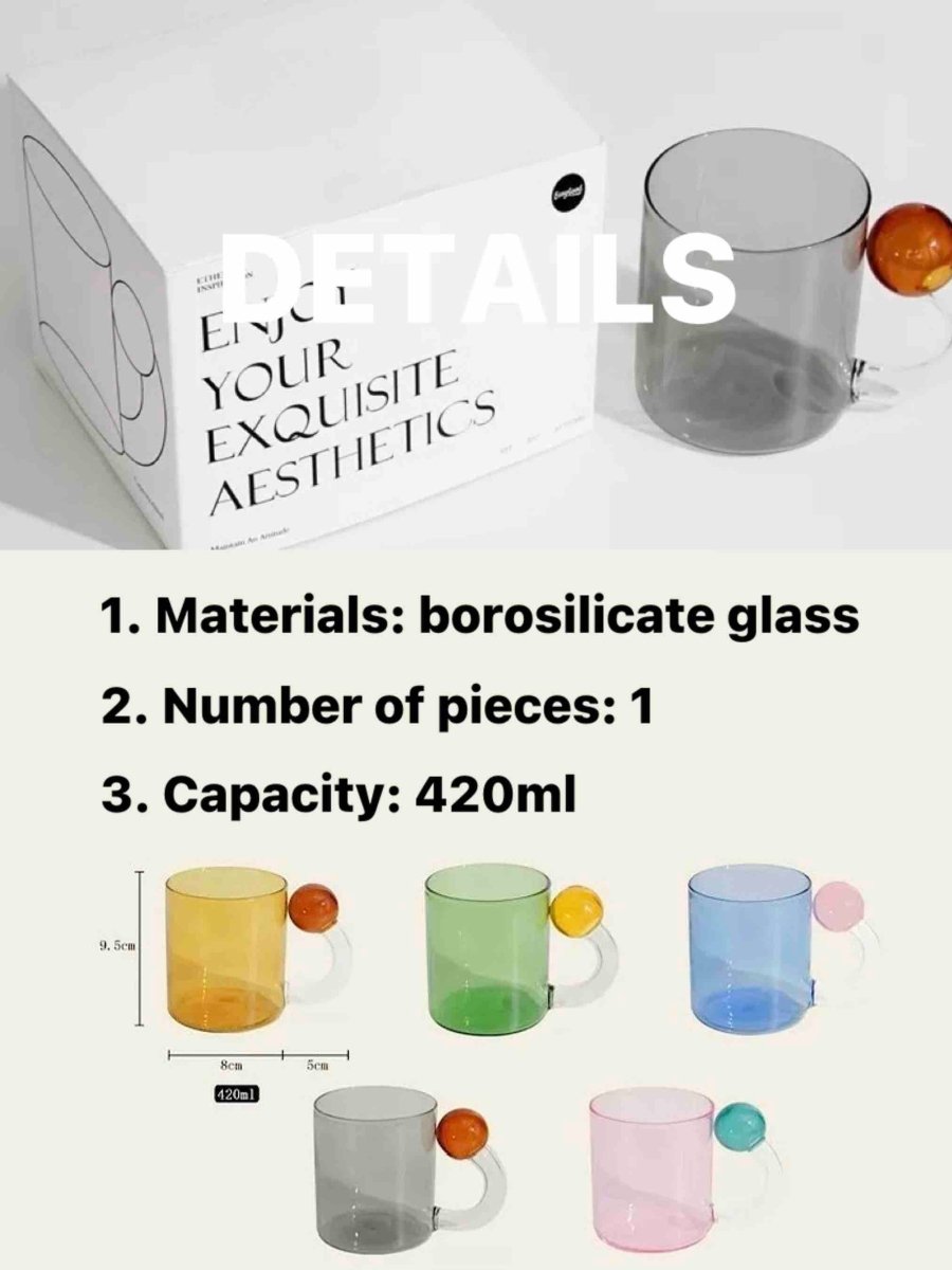 Hand Blown Lollipop Mugs - Whimsical Eclectic Dopamine Drinking