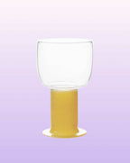 Handblown Whimsical Ecletic Chubby Coloured Wine Glasses Set Of 2 Pcs