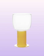 Handblown Whimsical Ecletic Chubby Coloured Wine Glasses Set Of 2 Pcs