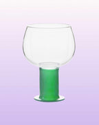 Handblown Whimsical Ecletic Chubby Coloured Wine Glasses Set Of 2 Pcs