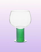 Handblown Whimsical Ecletic Chubby Coloured Wine Glasses Set Of 2 Pcs