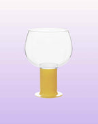 Handblown Whimsical Ecletic Chubby Coloured Wine Glasses Set Of 2 Pcs