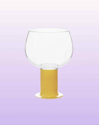 Handblown Whimsical Ecletic Chubby Coloured Wine Glasses Set Of 2 Pcs