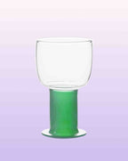 Handblown Whimsical Ecletic Chubby Coloured Wine Glasses Set Of 2 Pcs