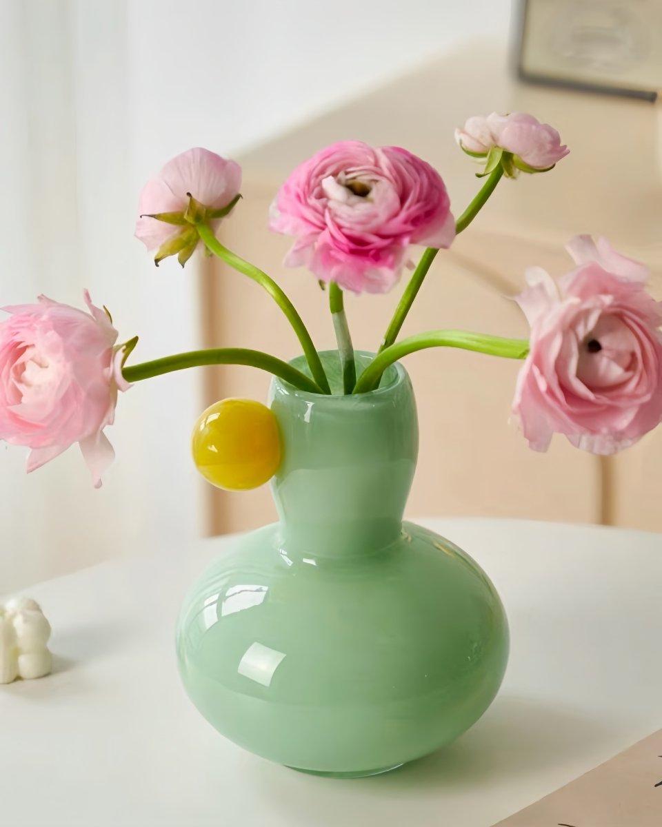 Jelly Bean Bud Vase - Whimsical Dopamine Centerpiece Vase for Gorgeous