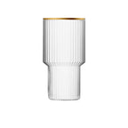 Gold Rimmed Crystal Drinkware Glass Set - Gold