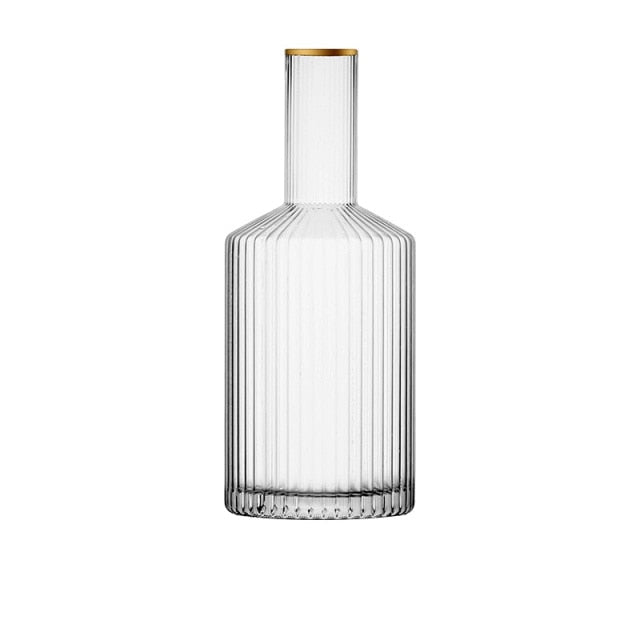 Gold Rimmed Crystal Drinkware Glass Set - Gold