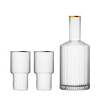 Gold Rimmed Crystal Drinkware Glass Set - Gold