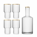 Gold Rimmed Crystal Drinkware Glass Set - Gold