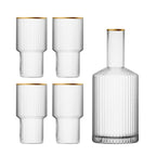 Gold Rimmed Crystal Drinkware Glass Set - Gold